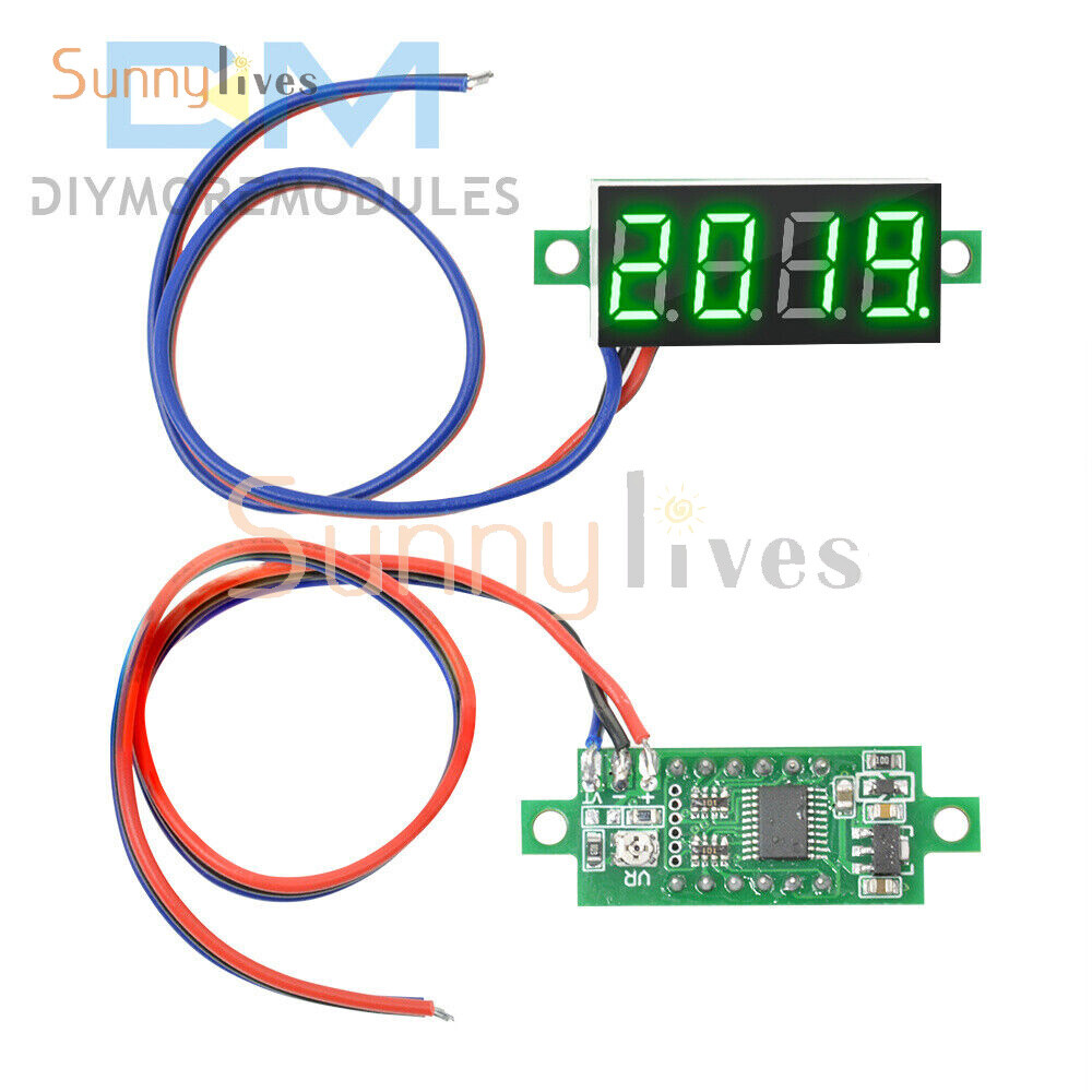 DC 0-100V 0.36" 4 Digit 3 Wire Voltmeter LED Digital Voltage Tester Panel Meter