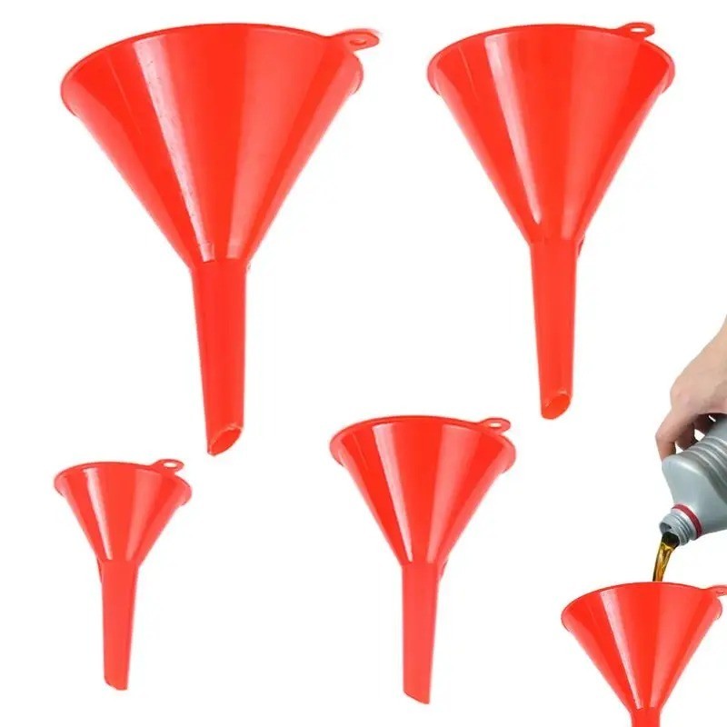 4 Plastic Funnel Set – Auto, Home, Kitchen, Garden, Engine Oil & Water Tools