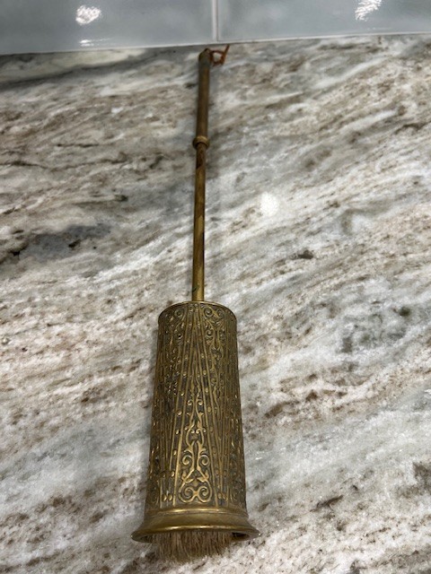Antique Brass Retractable Fireplace Brush
