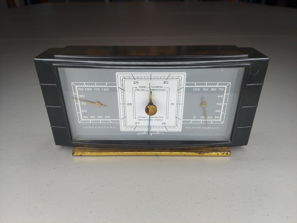 Vintage AirGuide Bakelite Temperature Relative Humidity Barometer