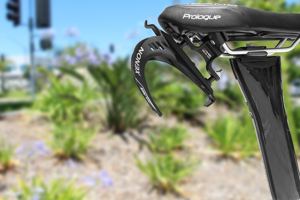 XLAB Delta 105 Saddle Mounted Single Water Bottle Cage, Adjustable Angle - Black