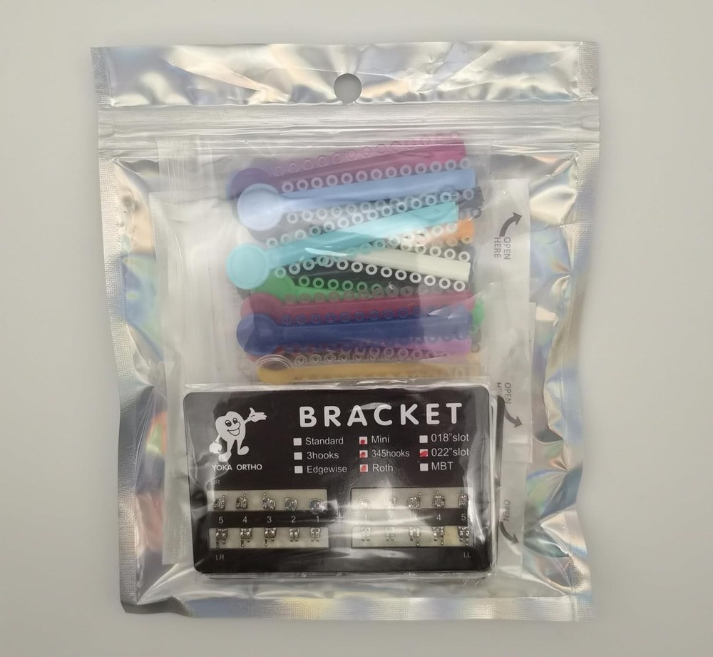 Teeth Model Brackets - 200pcs Pack with Ligature Ties