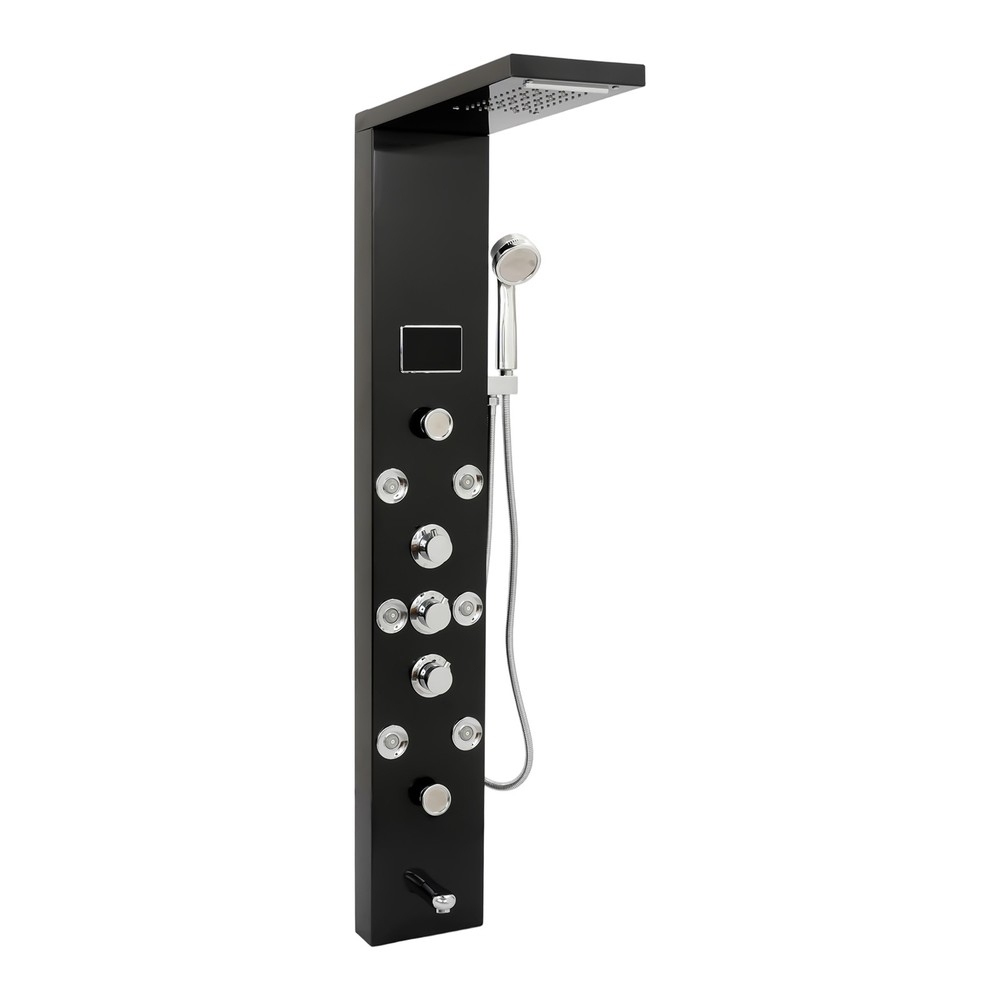 LED 3-Handle Shower Kit Shower Panel Tower System Shower Rainfall Head Waterfall