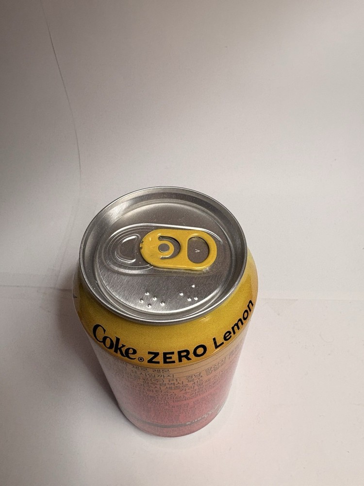 RARE KOREAN Coke Zero Lemon FLAVOR - Empty Can - 350mL - With Yellow Pull Tab