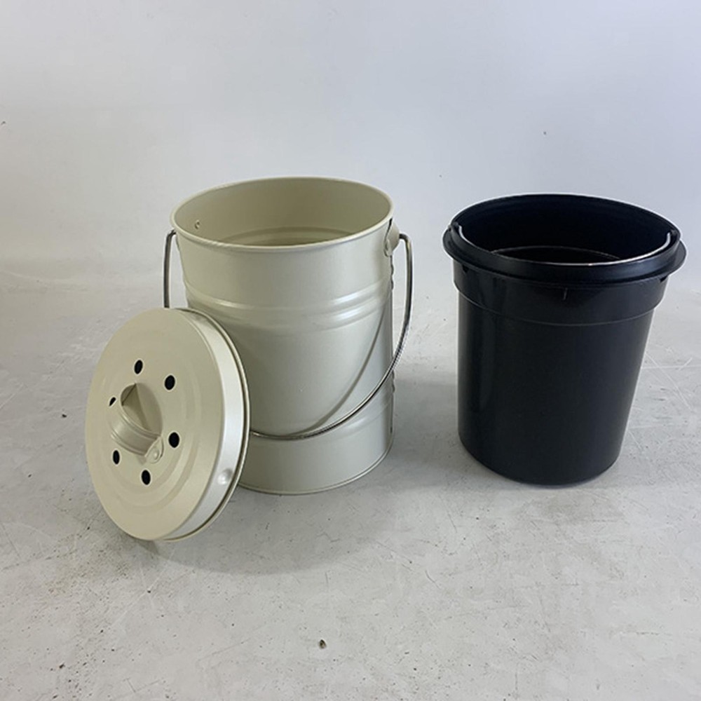 Kitchen Compost Bin Garbage Can with Carrying Handle 3L Composting Container