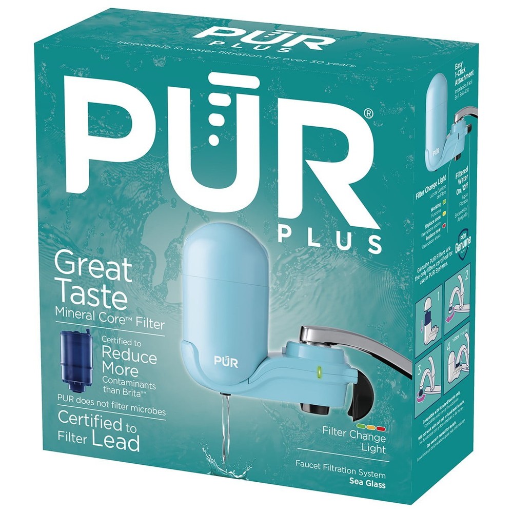 PUR Plus Faucet Mount Water Filtration System with Filter Change Light