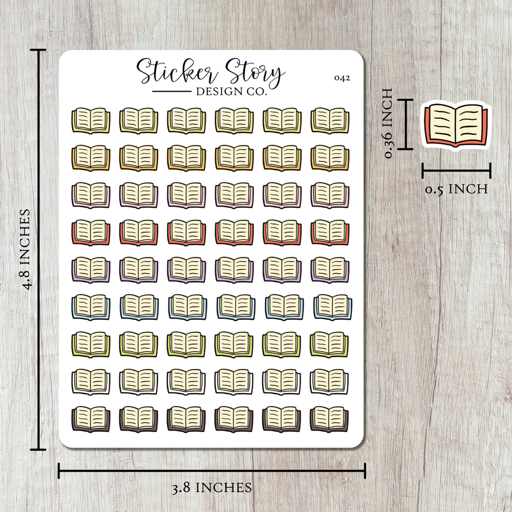 Reading Planner Stickers, Open Book Planner Stickers