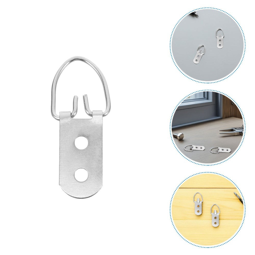 30 Set Double Hole D-Ring Frame Back Hardware Kit Picture Frame Hanging Hooks