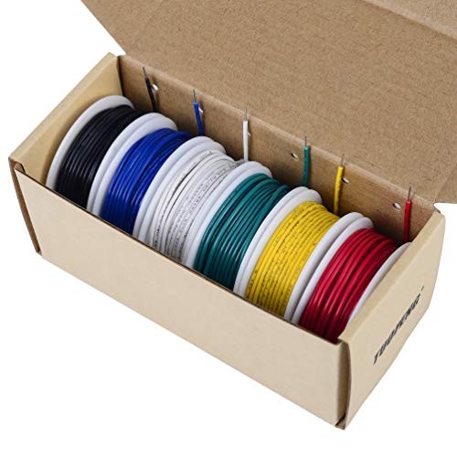 24 AWG Solid Core Hookup Wire Kit, 6 24 AWG Solid Core 6 Colors 30 ft
