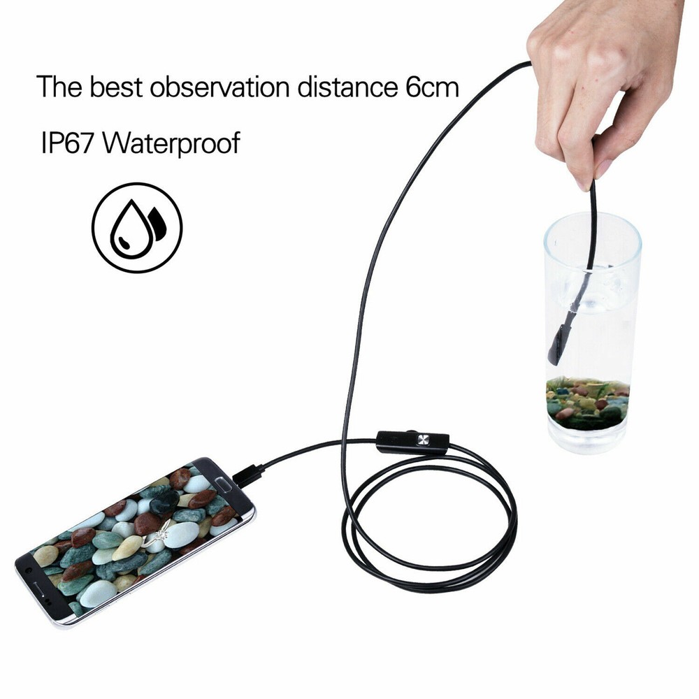 6LED USB Snake Endoscope Borescope HD Inspection Camera Scope For Android Type C