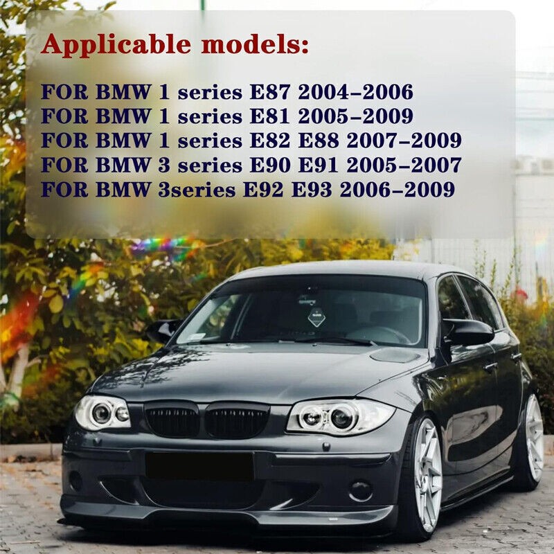 2PCS Glossy Black Mirror Cap Cover Replacement for BMW E90 E91 E92 E93 PRE-LCI