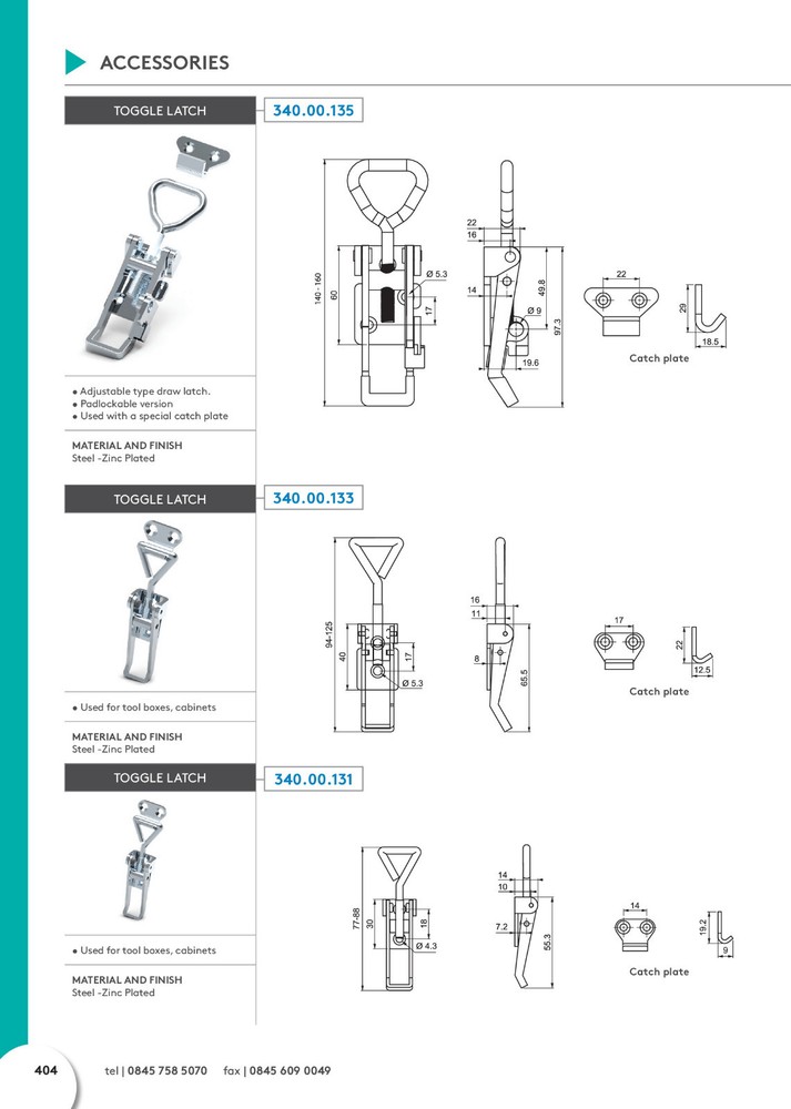 Steel Medium Adjustable Toggle Latch Catch For Boxes Chest Hardware # 34000133