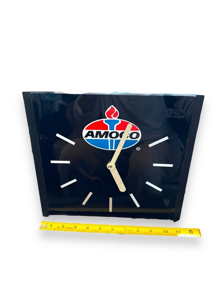 VTG 80s Advertising Clock AMOCO Logo, working