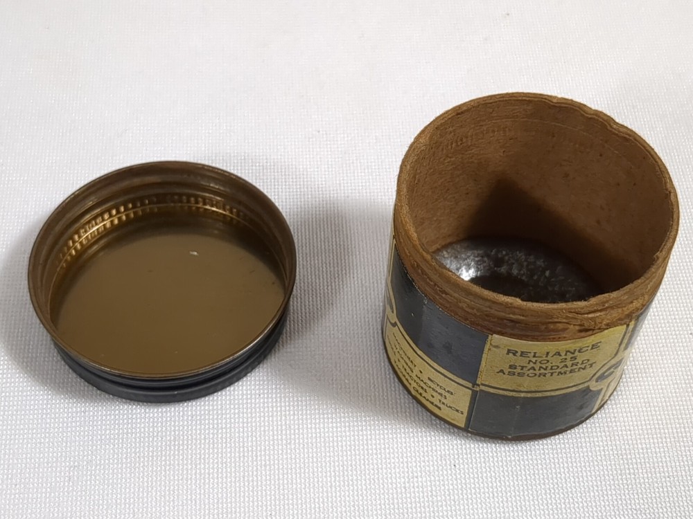 Reliance Spring Washer Cardboard And Tin Container Advertising Empty
