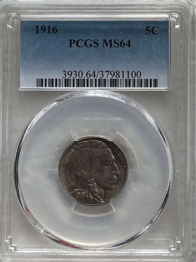 1916 5¢ Buffalo Nickel MS64 PCGS