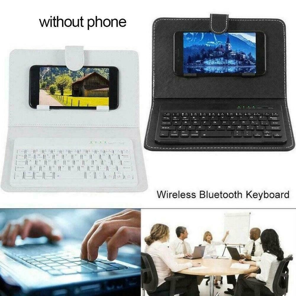 Wireless Bluetooth Keyboard Case Stand Cover For iPhone/Android Phone Leather US