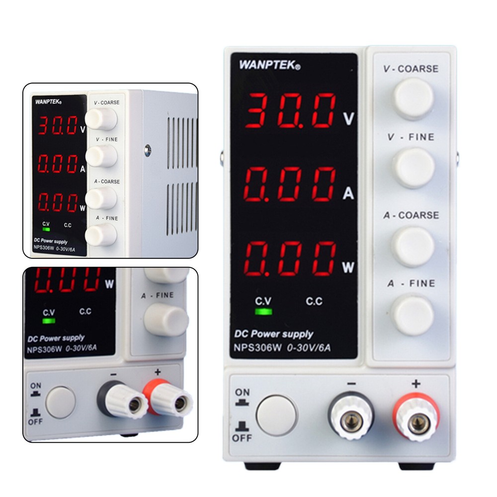 0-30V 0-10A Lab DC Bench Power Supply Variable Adjustable Power Supply