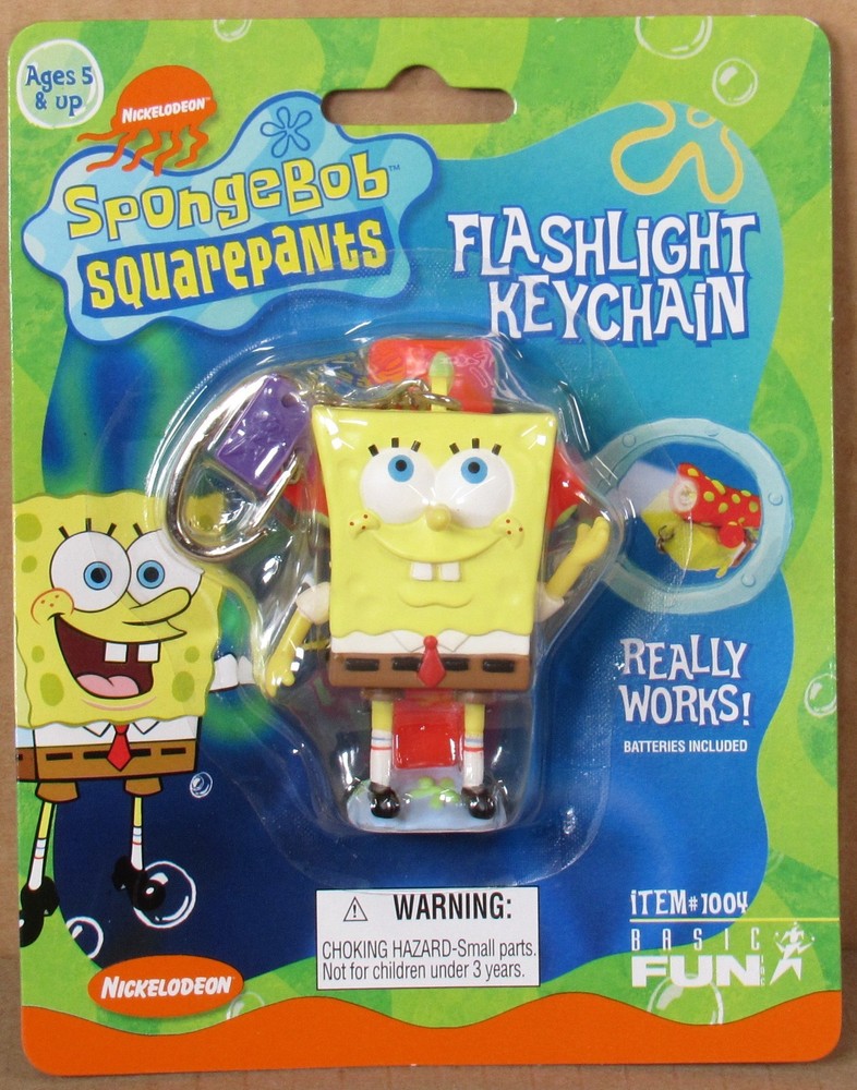 Nickelodeon SpongeBob SquarePants Flashlight Keychain by Basic Fun NIP 2003