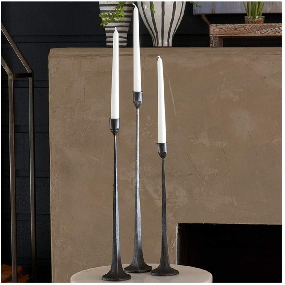 Sturdy Black Candle Holders Set - Wedding Decor