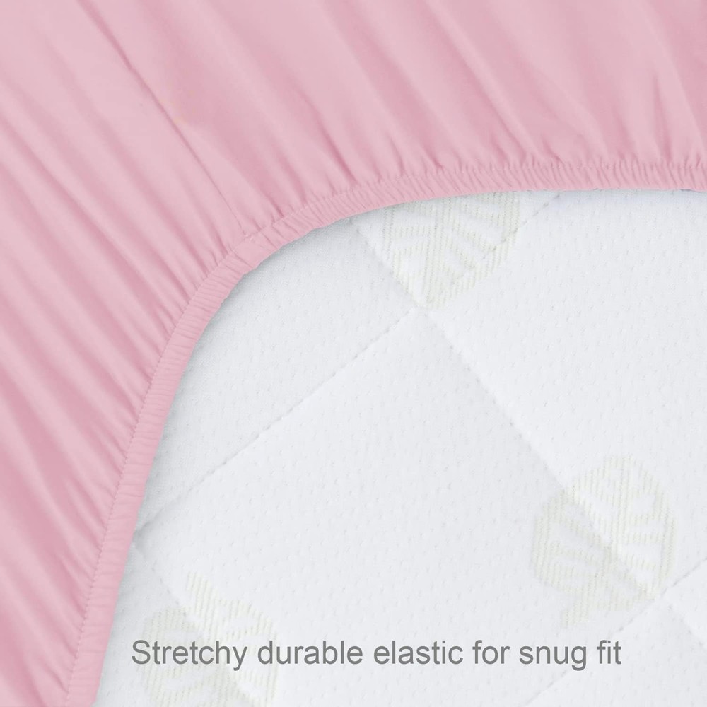 4-Pack Fitted Pack N Play Sheets Soft & Breathable Baby Sheets Multi-Colors