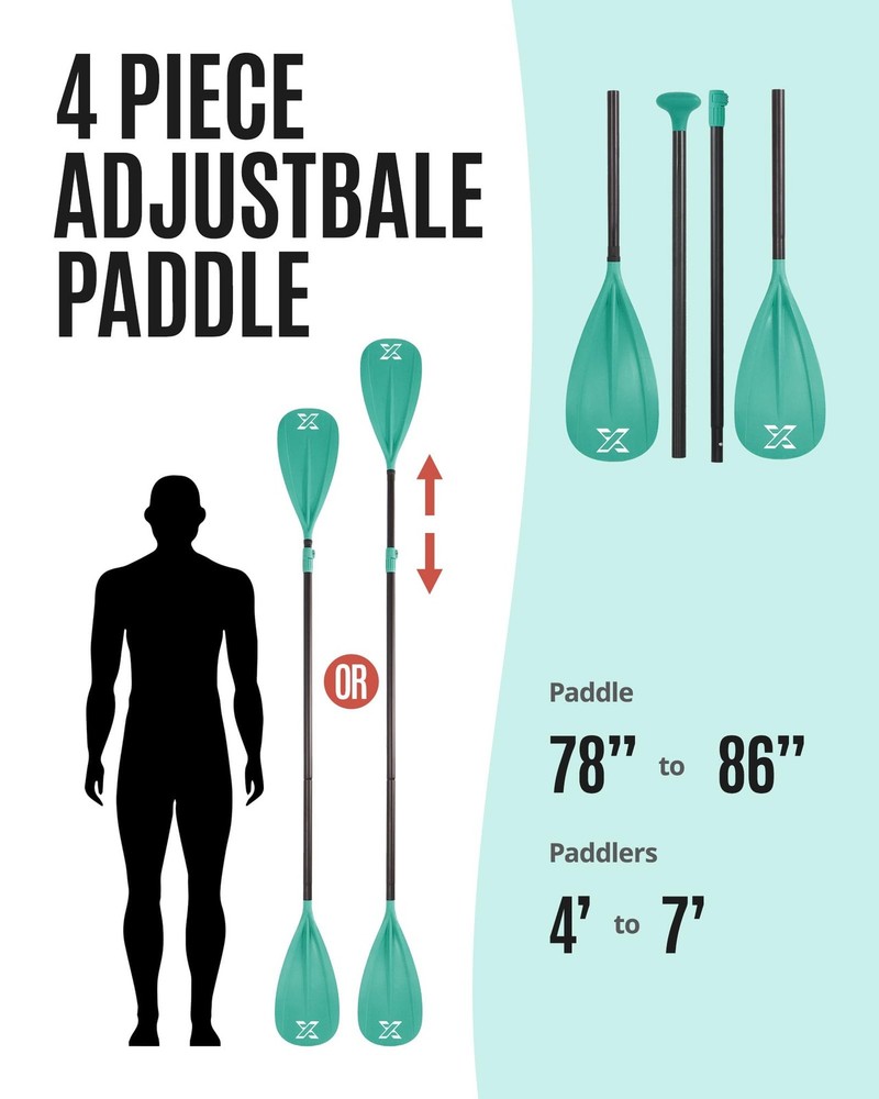 Paddle Board Paddle, 3 or 4 Piece Adjustable SUP Paddle, Detachable Floating ...