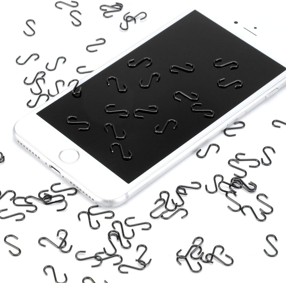 100Pc 1/2in Mini Stainless Steel S Hooks