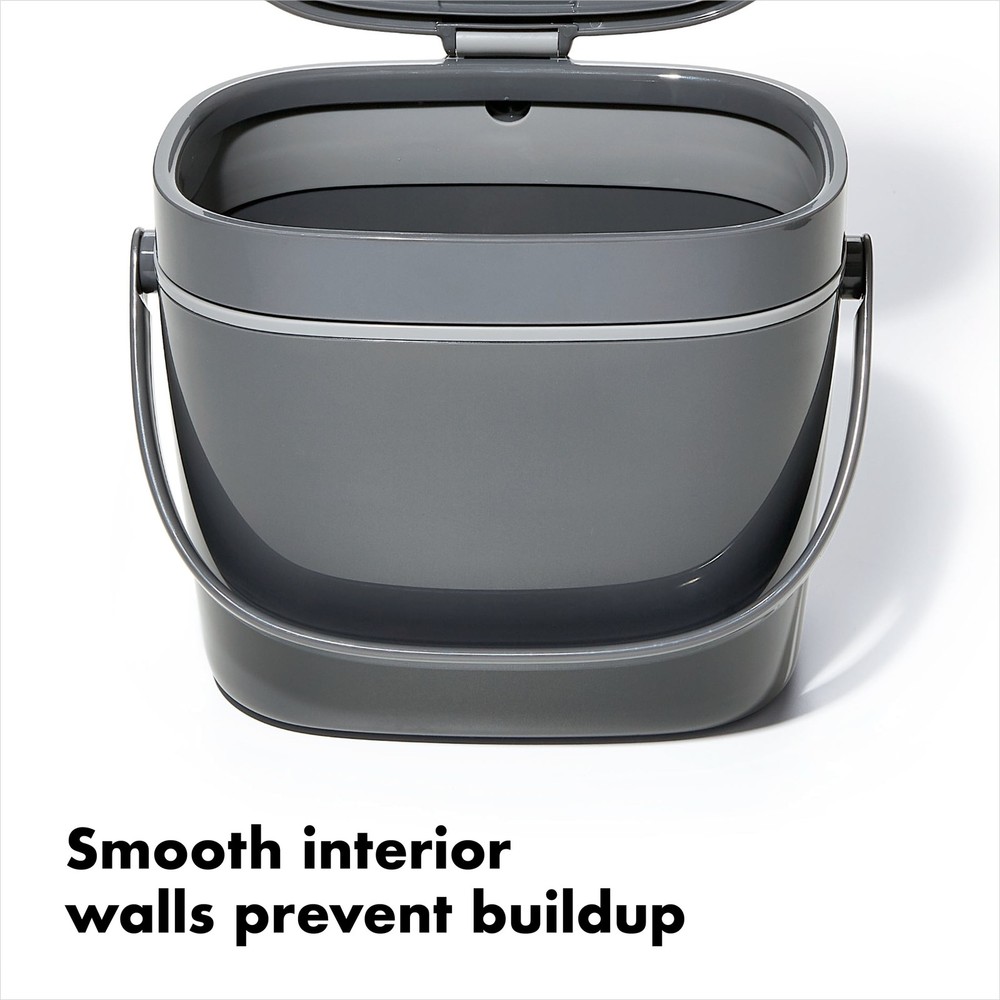 OXO SoftWorks Kitchen Compost Bin, 1.75-Gallon, Charcoal