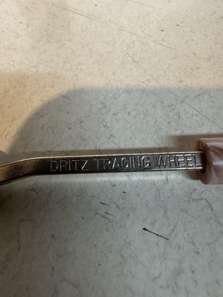 Vintage Dritz Tracing Wheel Bakelite Marble Handle Sewing Tool
