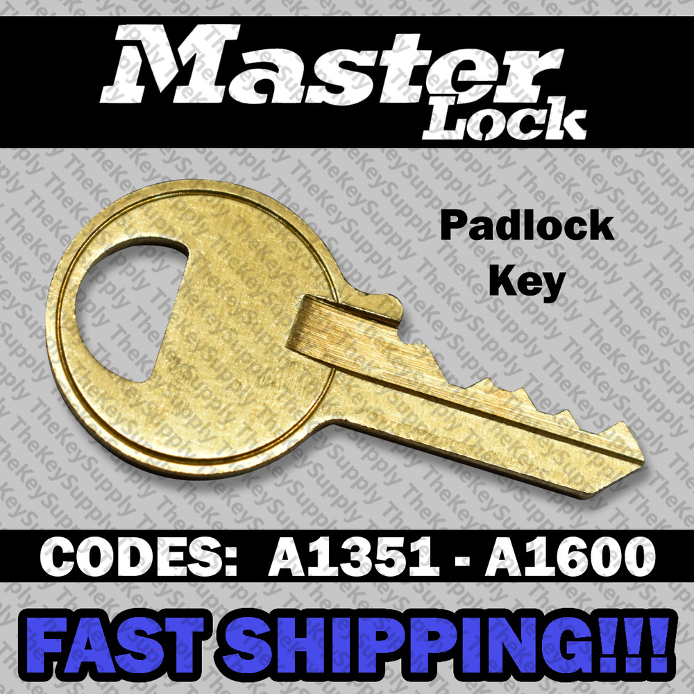 Master Lock Padlock Replacement Key Cut to Your Code A1351 - A1600