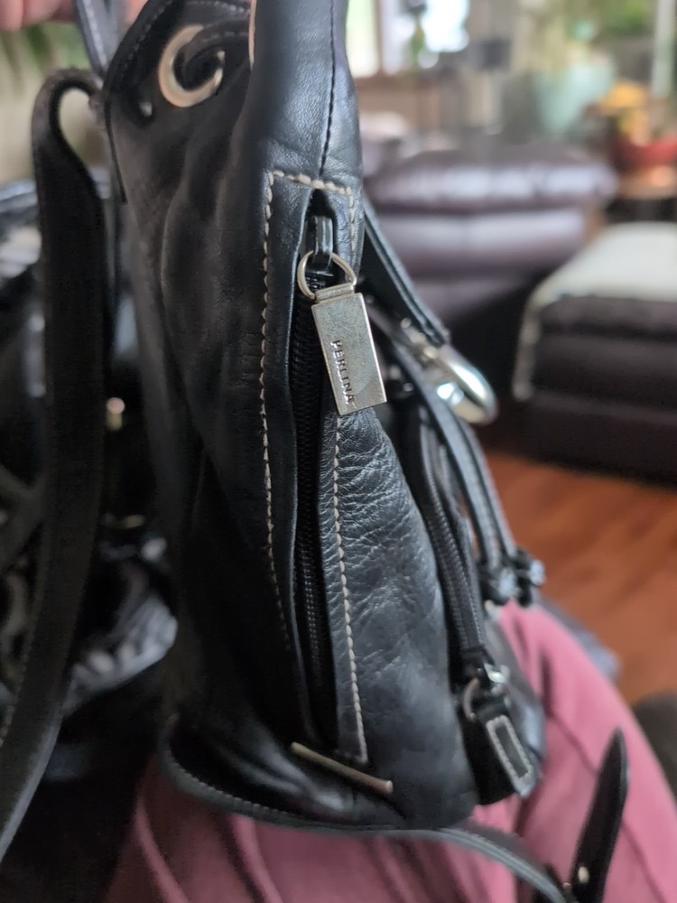 Vintage Black Prelinda Genuine Leather Backpack