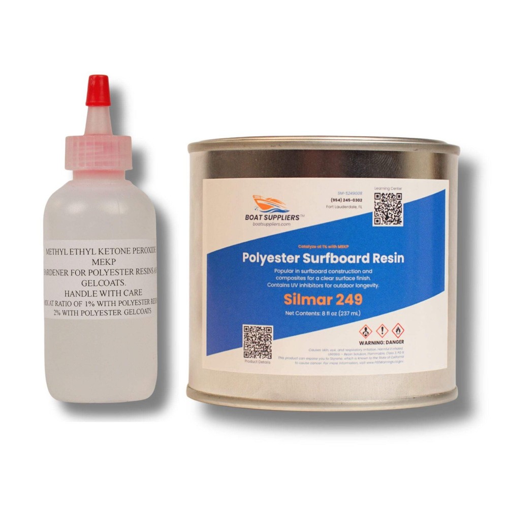 Clear Polyester Surfboard Resin - Silmar 249 with Hardener