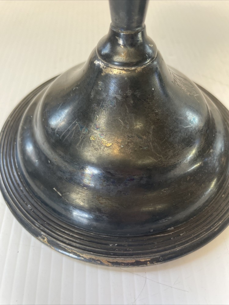 Antique E. B. Webster & Son Silverplate Pair Candle Stick Holders Spiderweb 2701