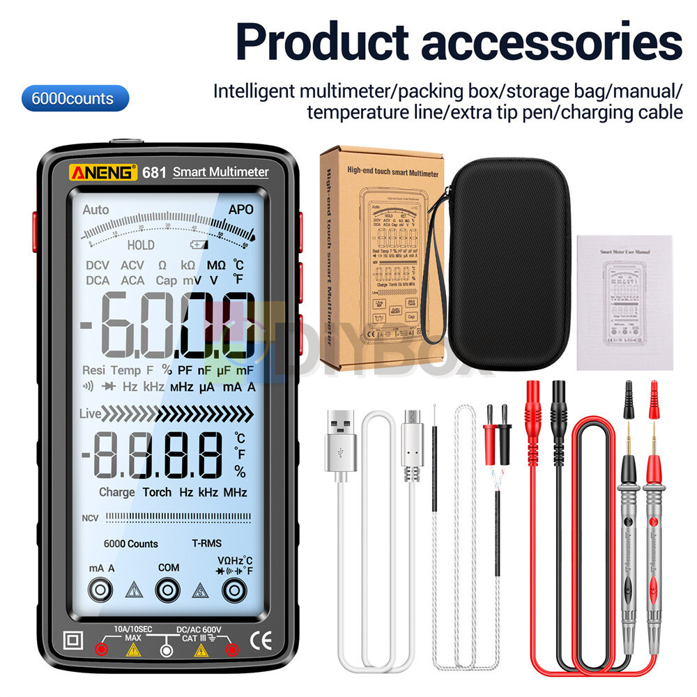ANENG High precision Smart Digital Multimeter AC Capacitance Meter Diode Tester