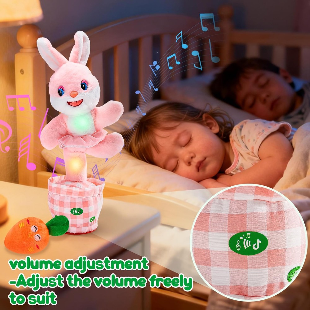 Talking Dancing Easter Bunny Plush, Easter Basket Stuffers Toddler Girl Boy, ...