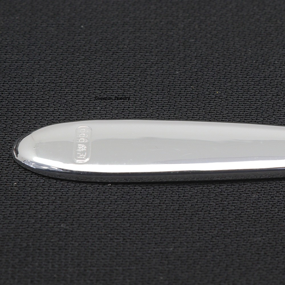 Solid S999 Fine Silver Table Fork Dragon Healthy Dessert Fork 25-26g 5.5inch