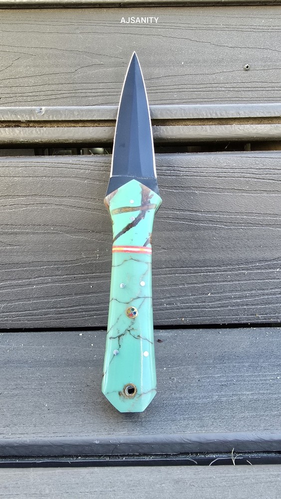 V42 Custom Handmade Double Edge Fixed Blade Dagger Knife