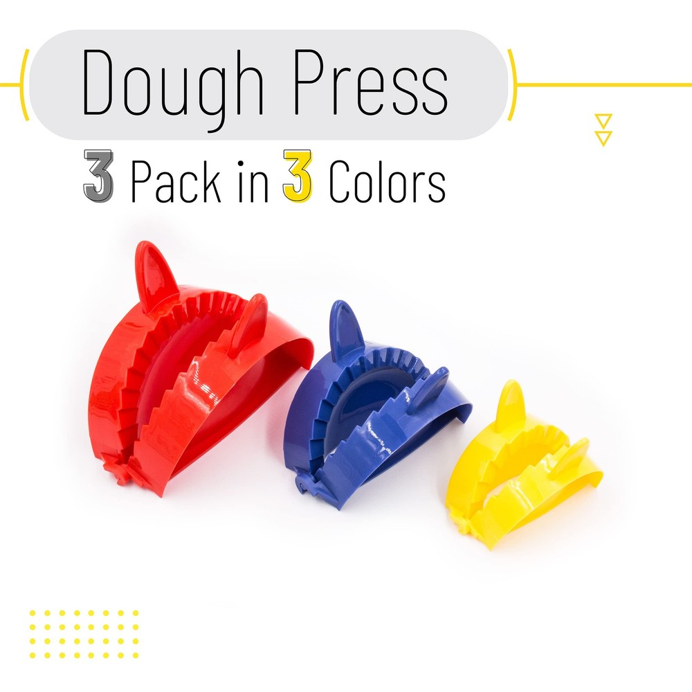 BTaT- Dough Press Set, 3 Pack, Dumpling, Empanada, Pastry Assorted Colors 1
