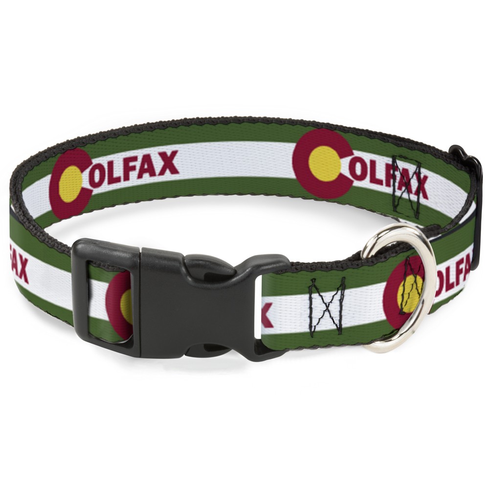 Plastic Clip Collar COLFAX Green Stripe Medium 11-16.5"