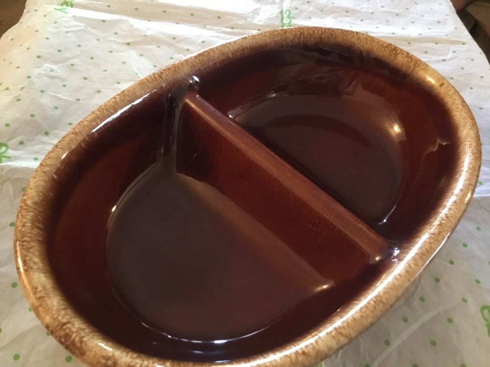 divided serving dish, HPCO Oven proof USA