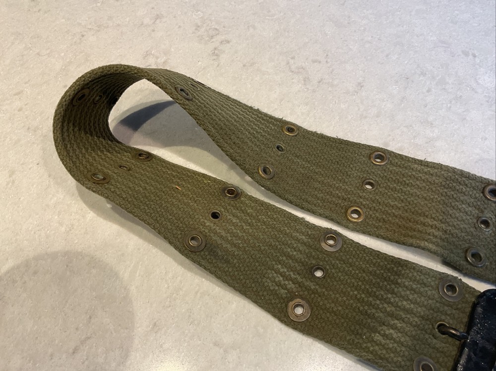 Vintage Military Web Belt Adjustable Marked