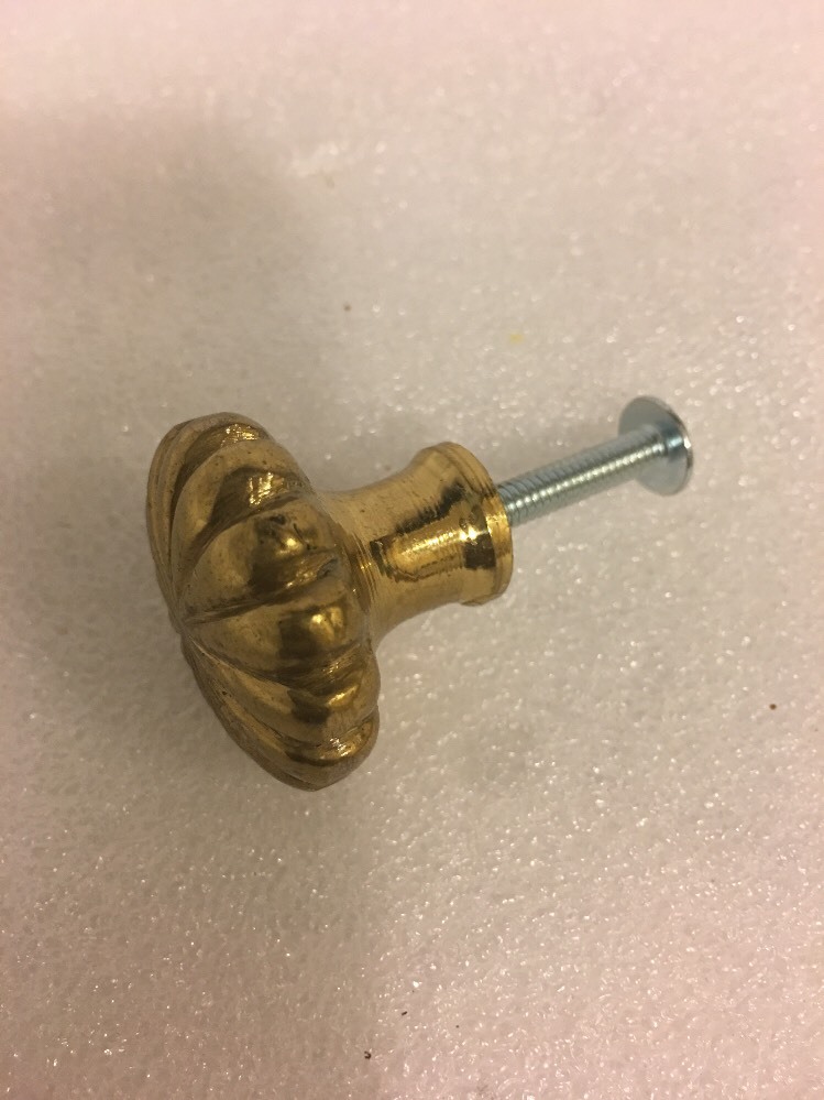 Flower Rose Petal Solid Brass 1 1/8" Cabinet Door Or Drawer Pull