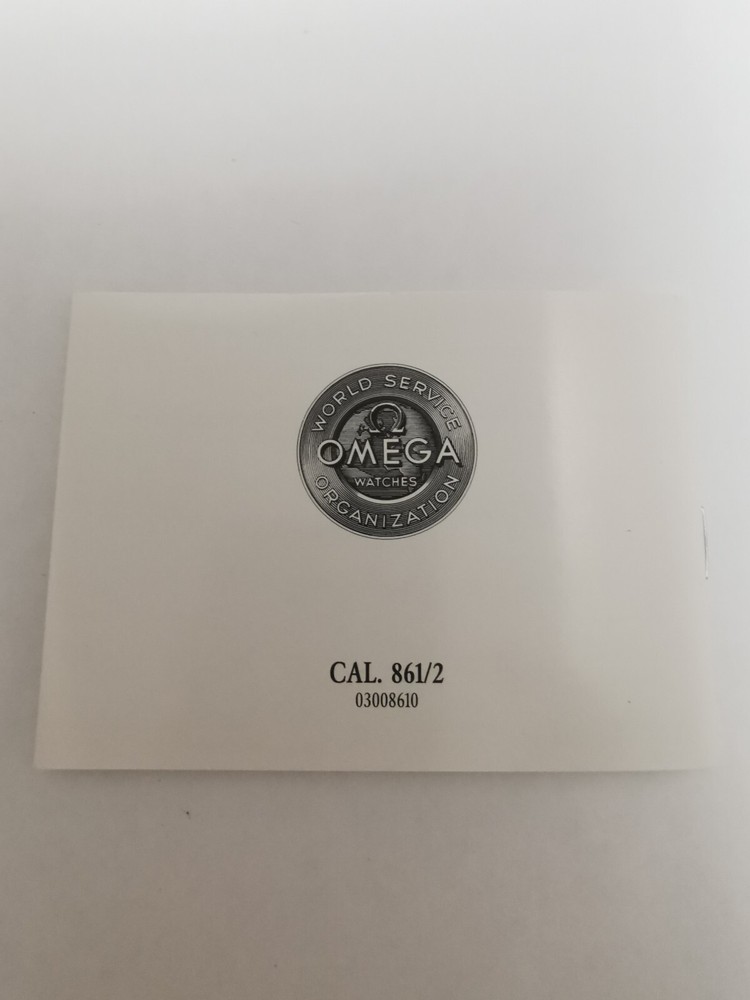 Omega Operating Instructions Cal. 861/2 03008610 Speedmaster