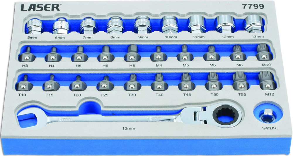 31-Piece Low Profile Bit & Go Thru Alldrive Socket Set - Ultimate Tool Kit
