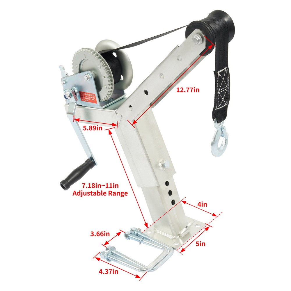 Adjustable Winch Post Winch Stand W/1400lbs Winch Roller For Boat Trailer part