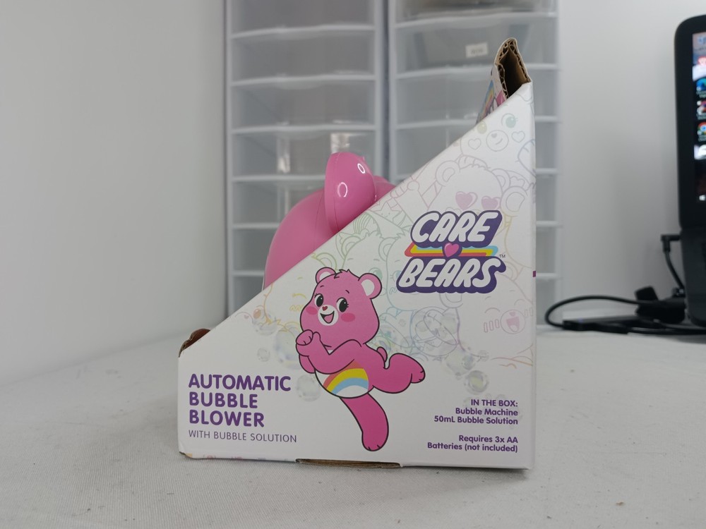 Care Bears Cheer Bear Automatic Bubble Machine – Includes Bubble Solution