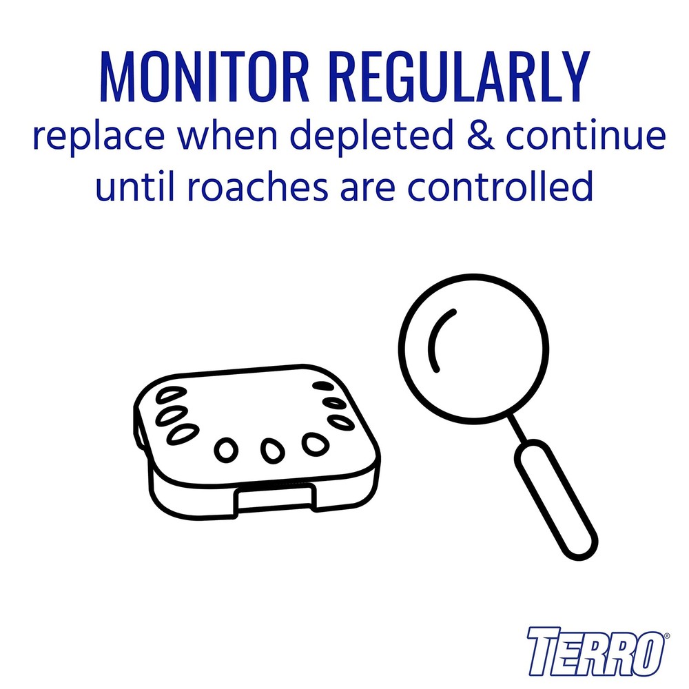 TERRO T500 Indoor Multi-Surface Roach Bait Stations - 1 Pack, Black