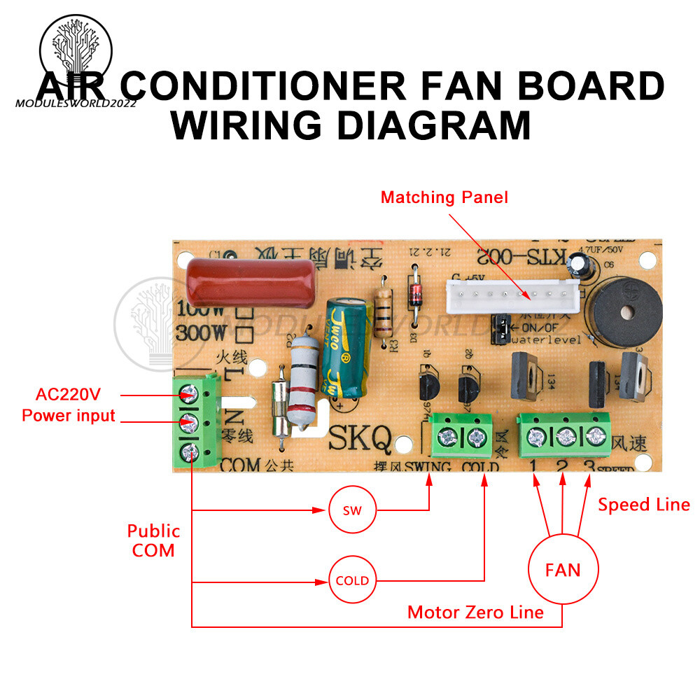 300W Air Conditioning Fan Circuit Board Universal Control Module+Remote Control