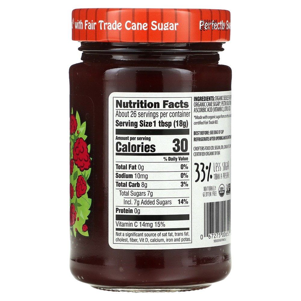 Organic Premium Spread, Seedless Raspberry, 16.5 oz (468 g)