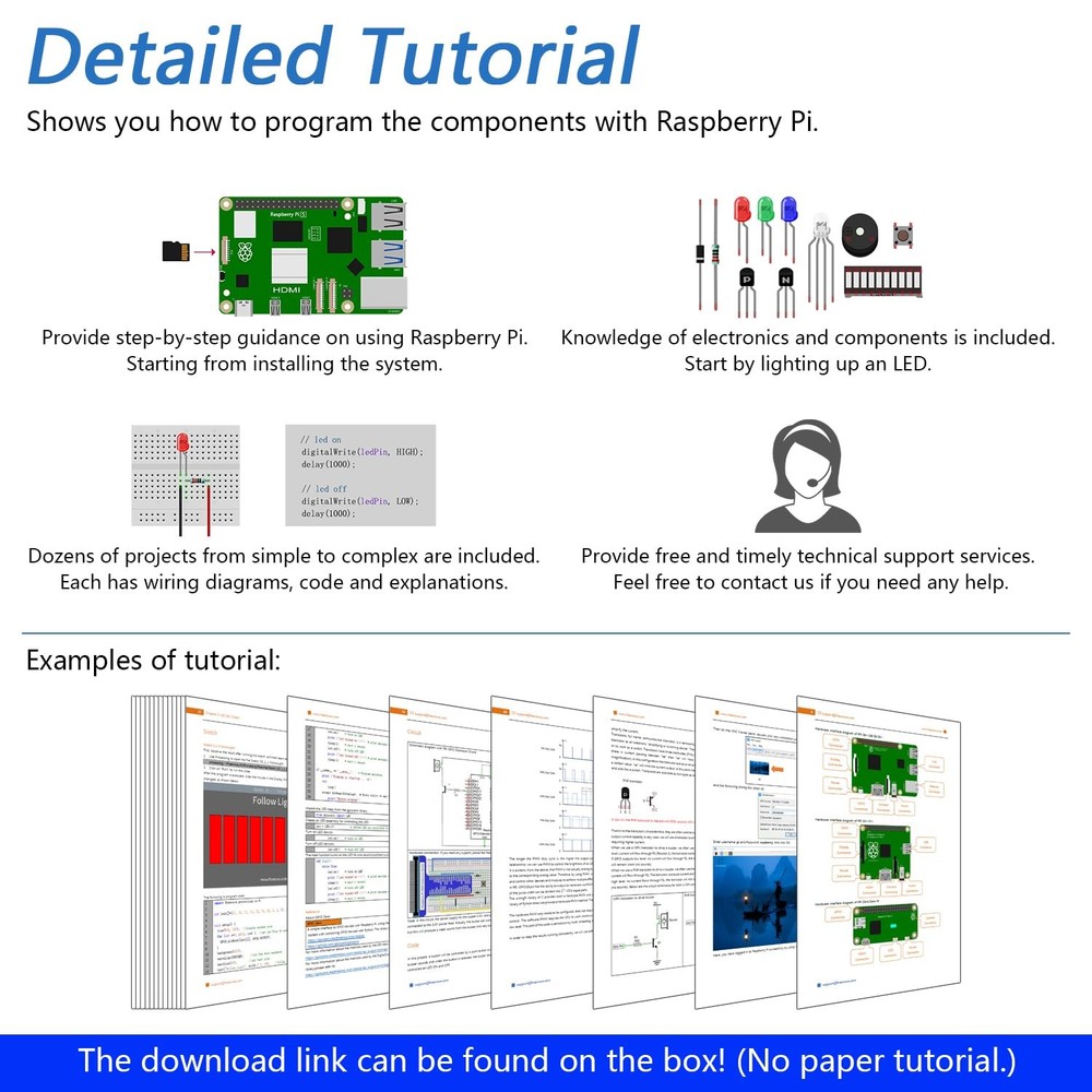 Ultimate Starter Kit for Raspberry Pi 5 4 B 3 B+ 400 Zero 2 W, 962-Page Detai...