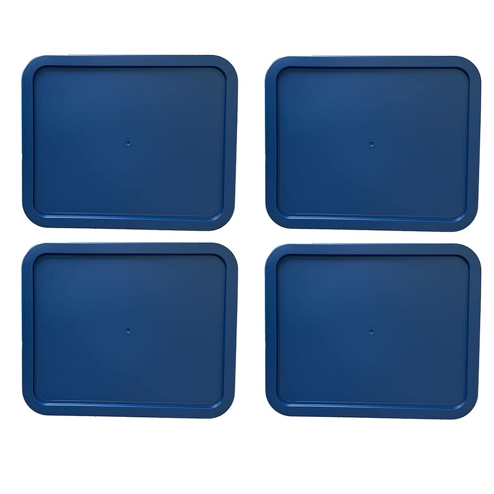Replacement Lids for Pyrex 7212-PC 11-Cup Rectangle Navy 8" x 9.75" 4-Pack